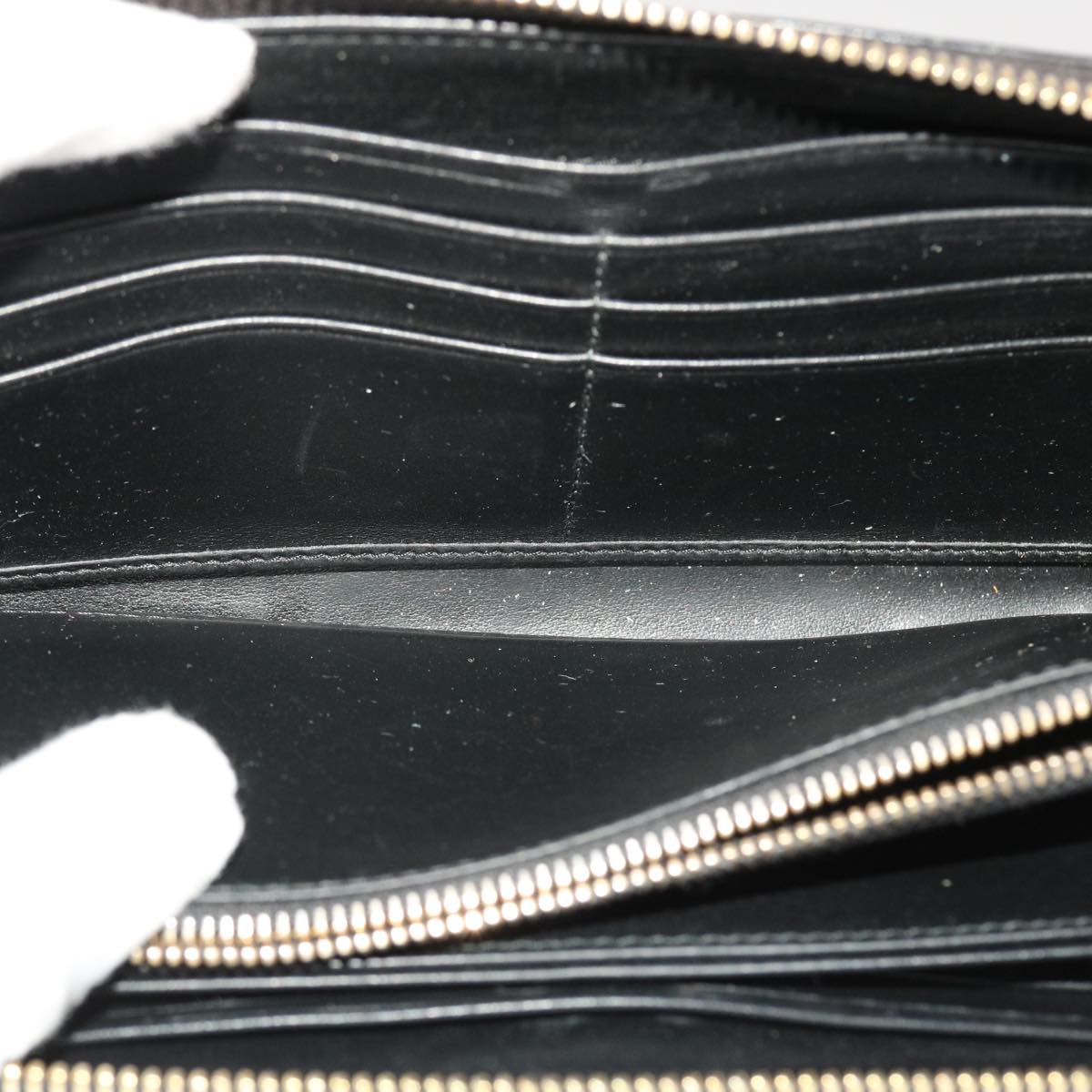 PRADA Wallet Leather Black Auth am4736
