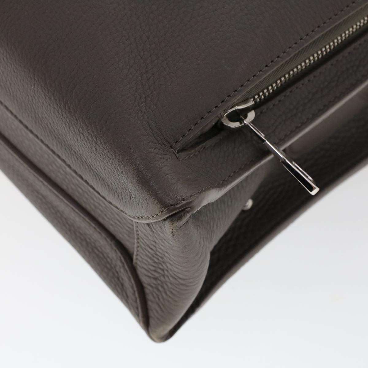 LOUIS VUITTON Naxos Shoulder Bag Leather Gray LV Auth am4782