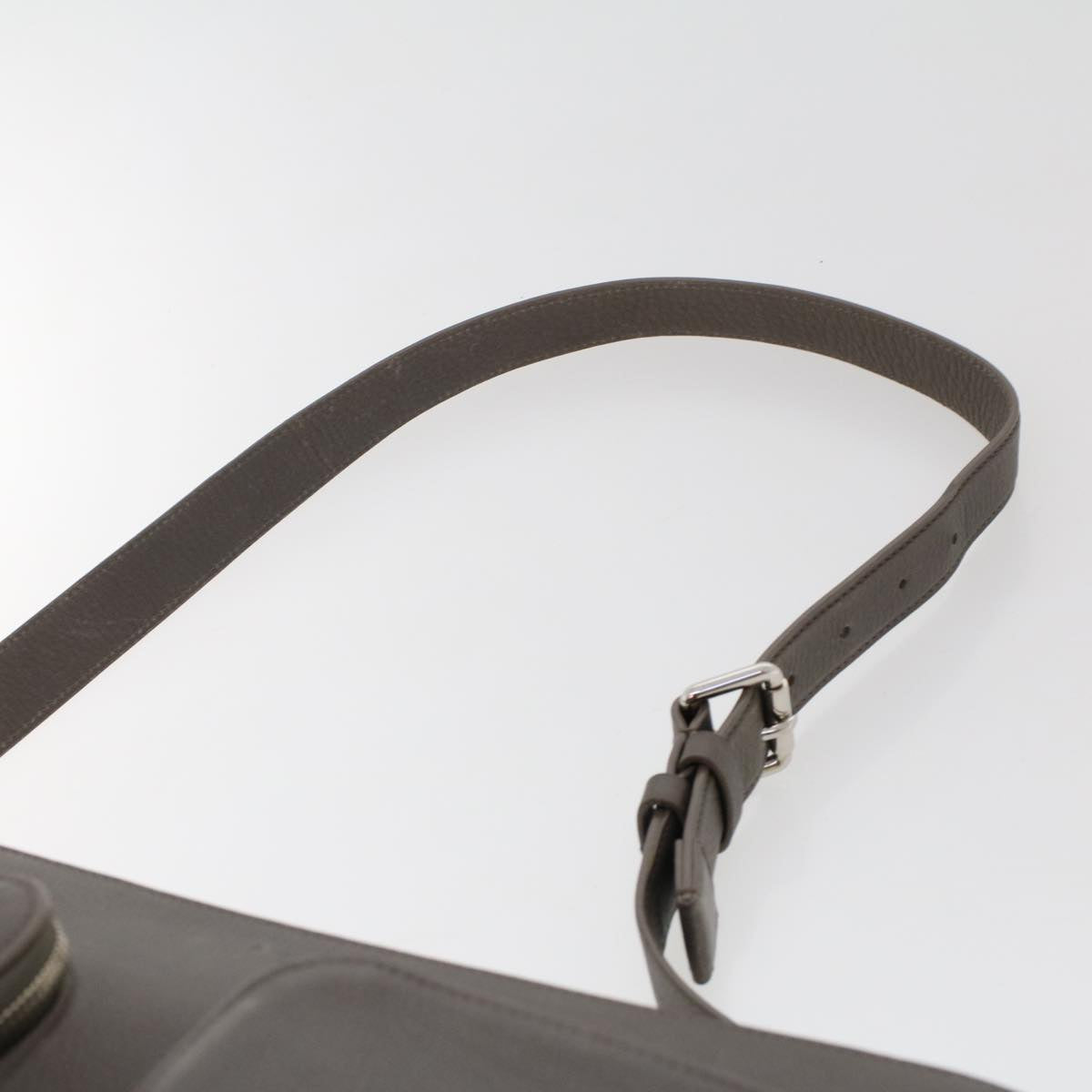 LOUIS VUITTON Naxos Shoulder Bag Leather Gray LV Auth am4782