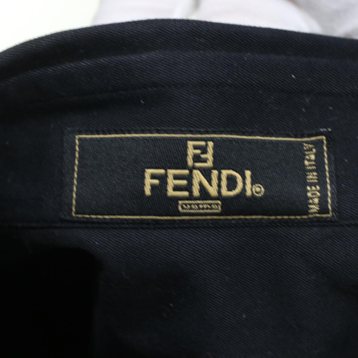 FENDI Shirt Cotton 15.5/39 Black Auth am4785