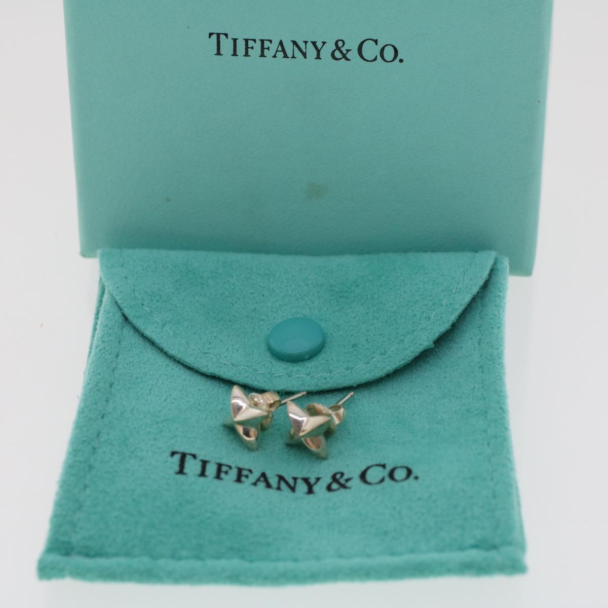 TIFFANY&Co. Pierce Earring Silver Auth am4787