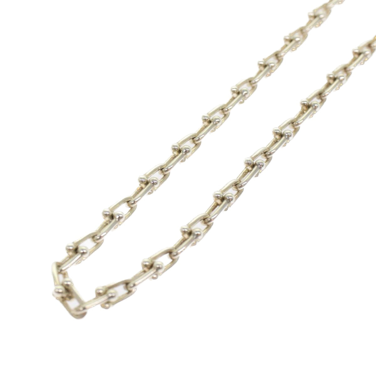 TIFFANY&Co. Hardware Small Link Necklace Silver Auth am4790 - 0