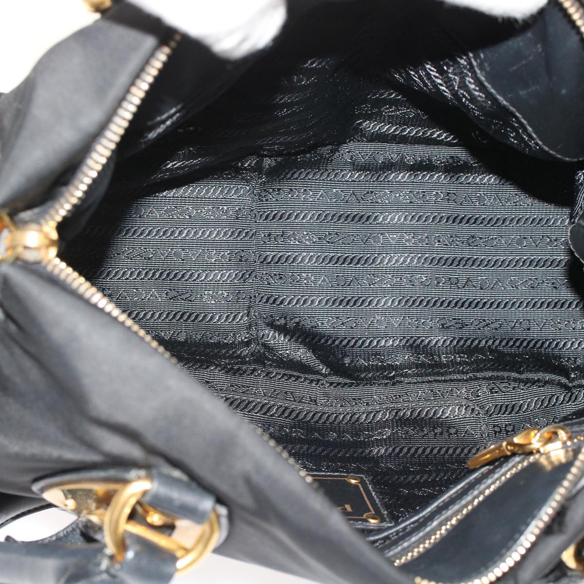 PRADA PRADA Sports Hand Bag Nylon Leather 2way Black Auth am4816