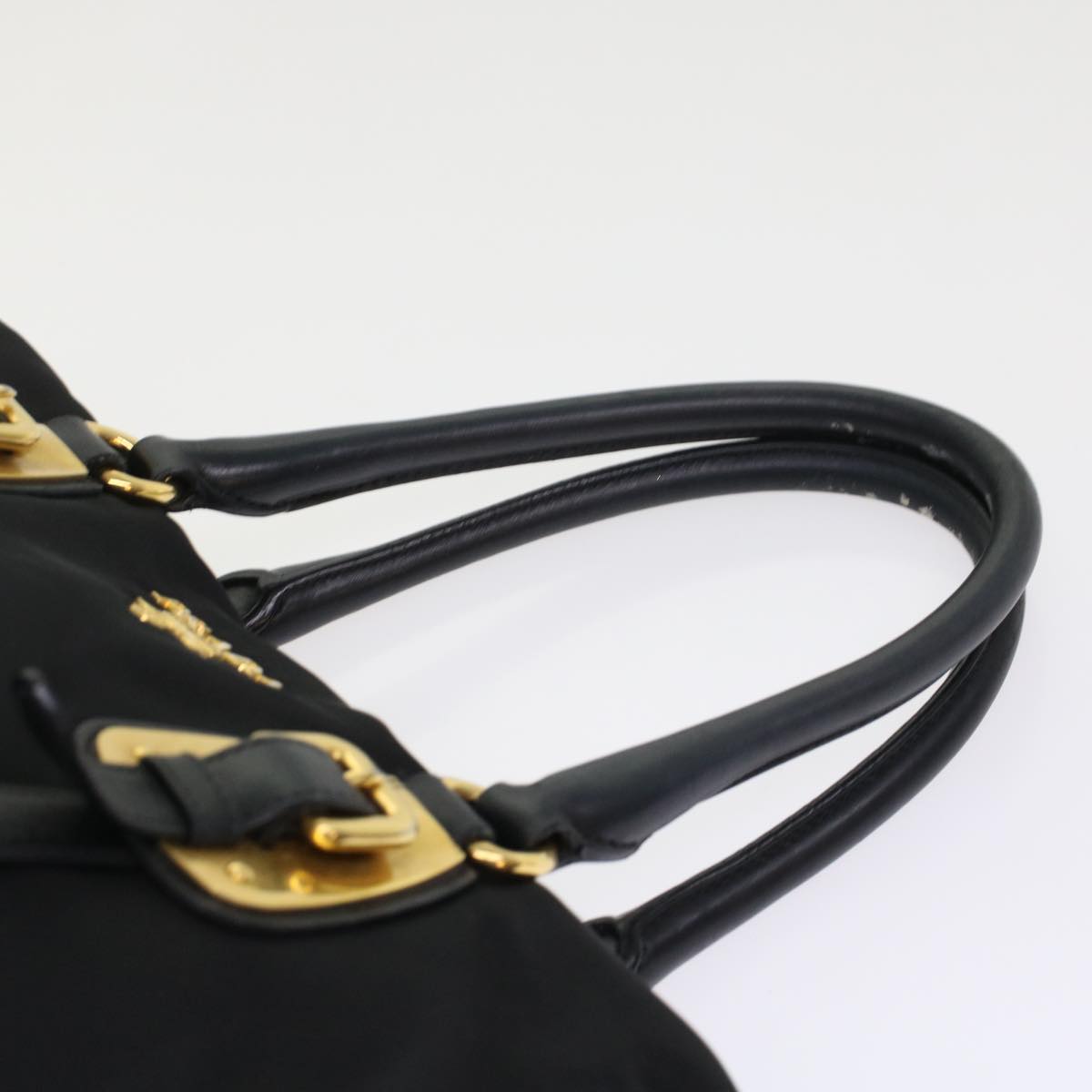 PRADA PRADA Sports Hand Bag Nylon Leather 2way Black Auth am4816