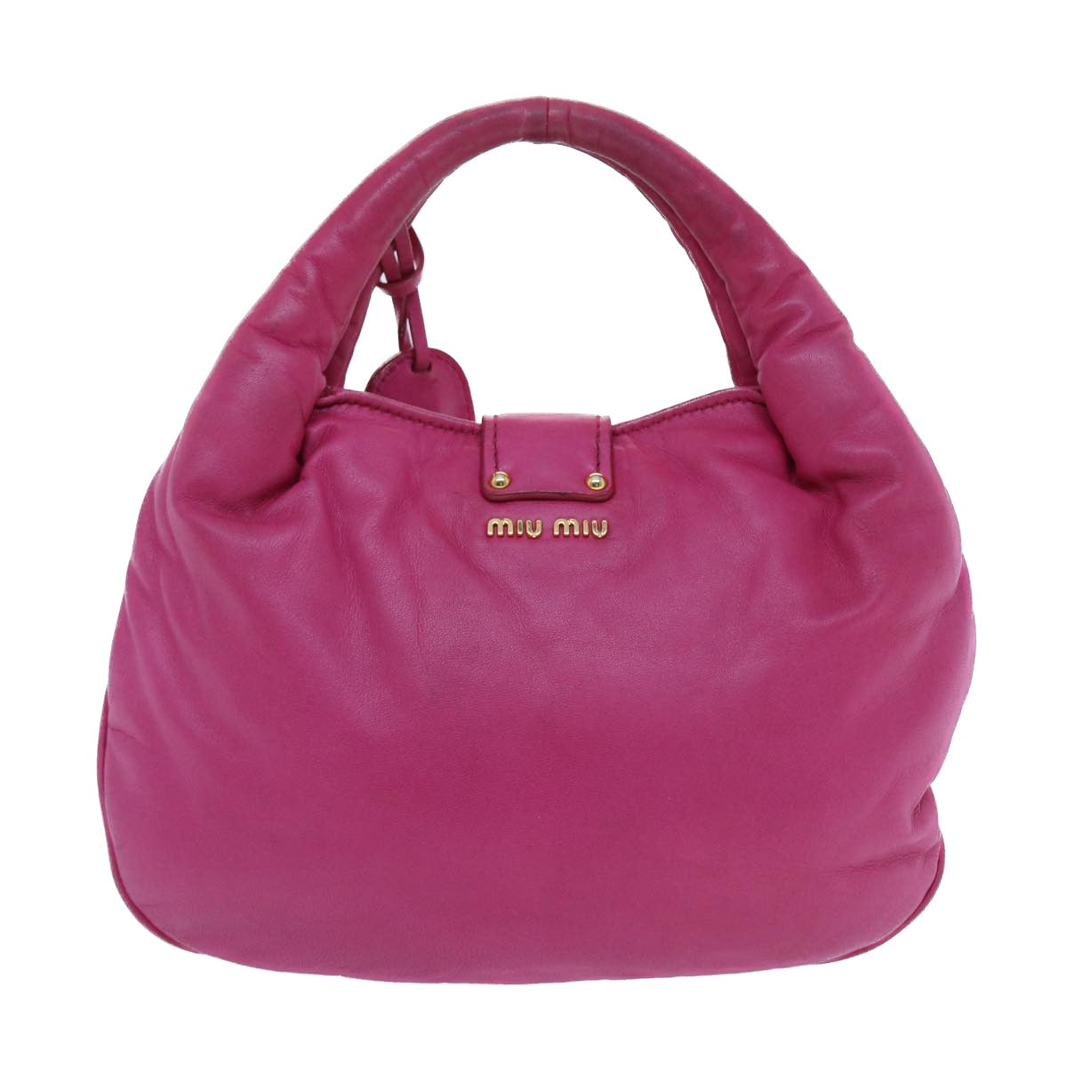 Miu Miu Hand Bag Leather Pink Auth am4820 - 0