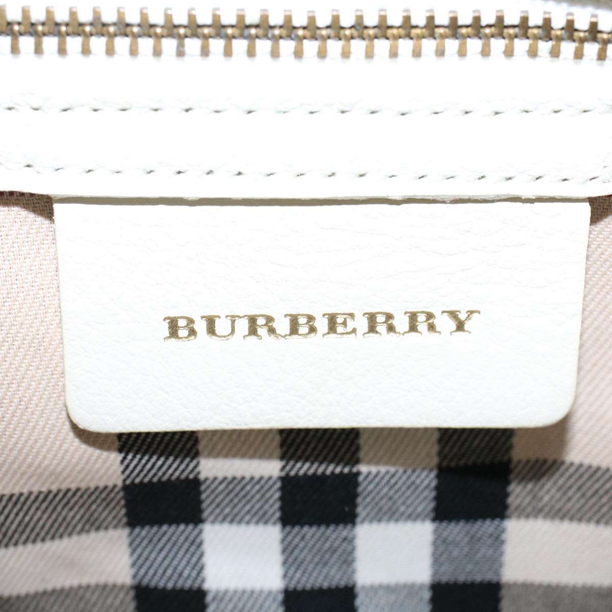 BURBERRY Shoulder Bag Leather White Auth am4832