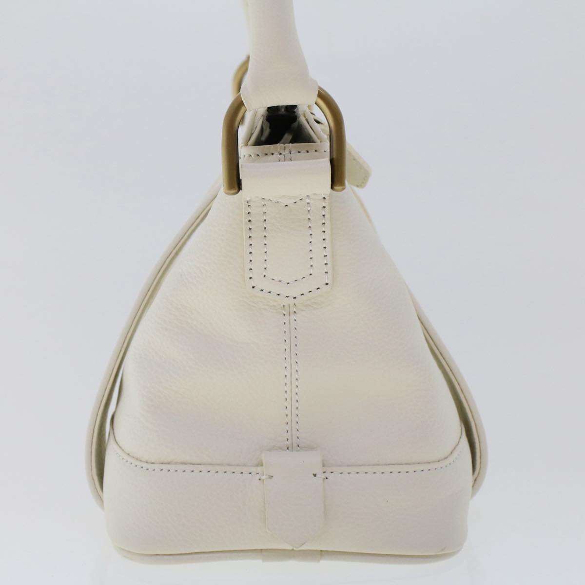 BURBERRY Shoulder Bag Leather White Auth am4832