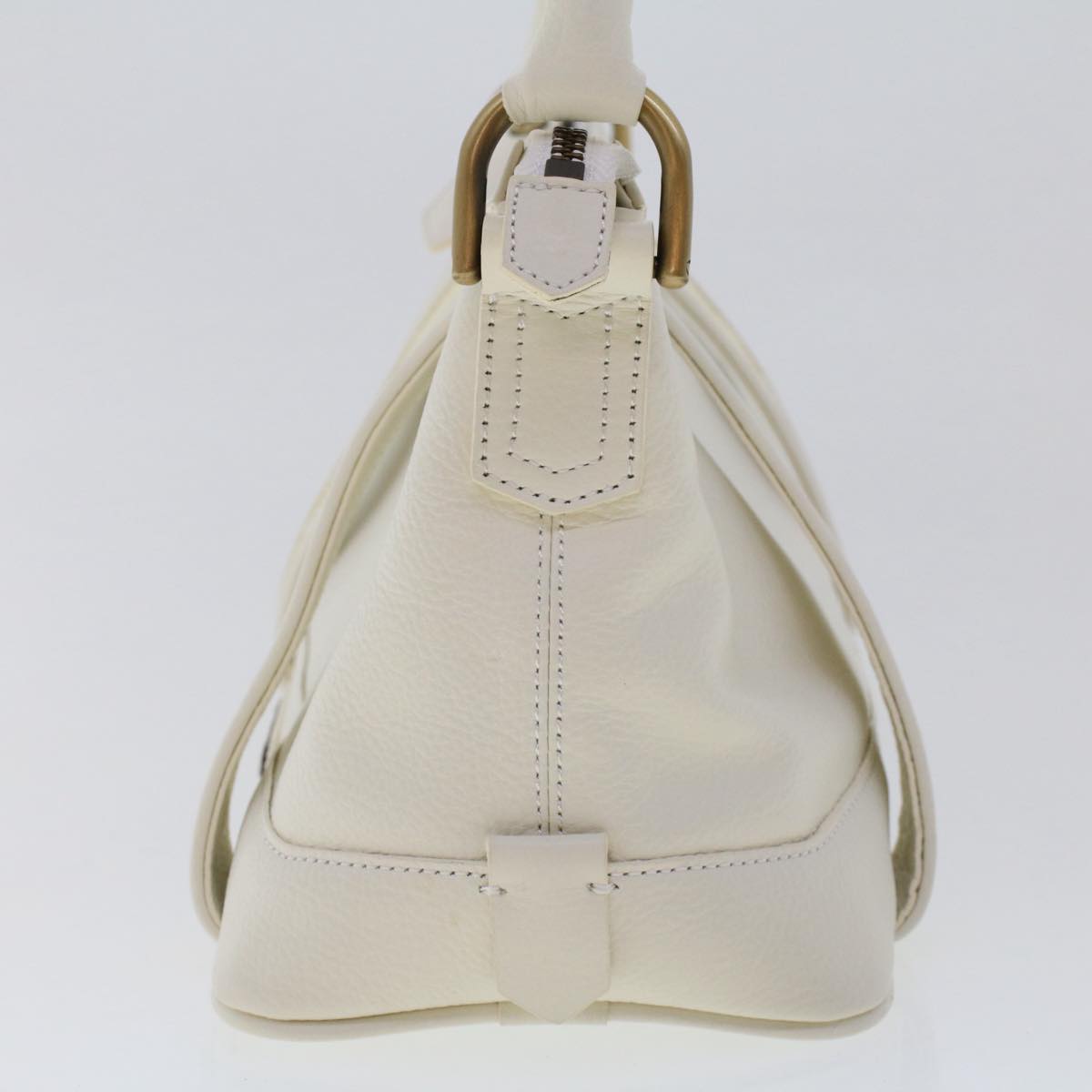 BURBERRY Shoulder Bag Leather White Auth am4832