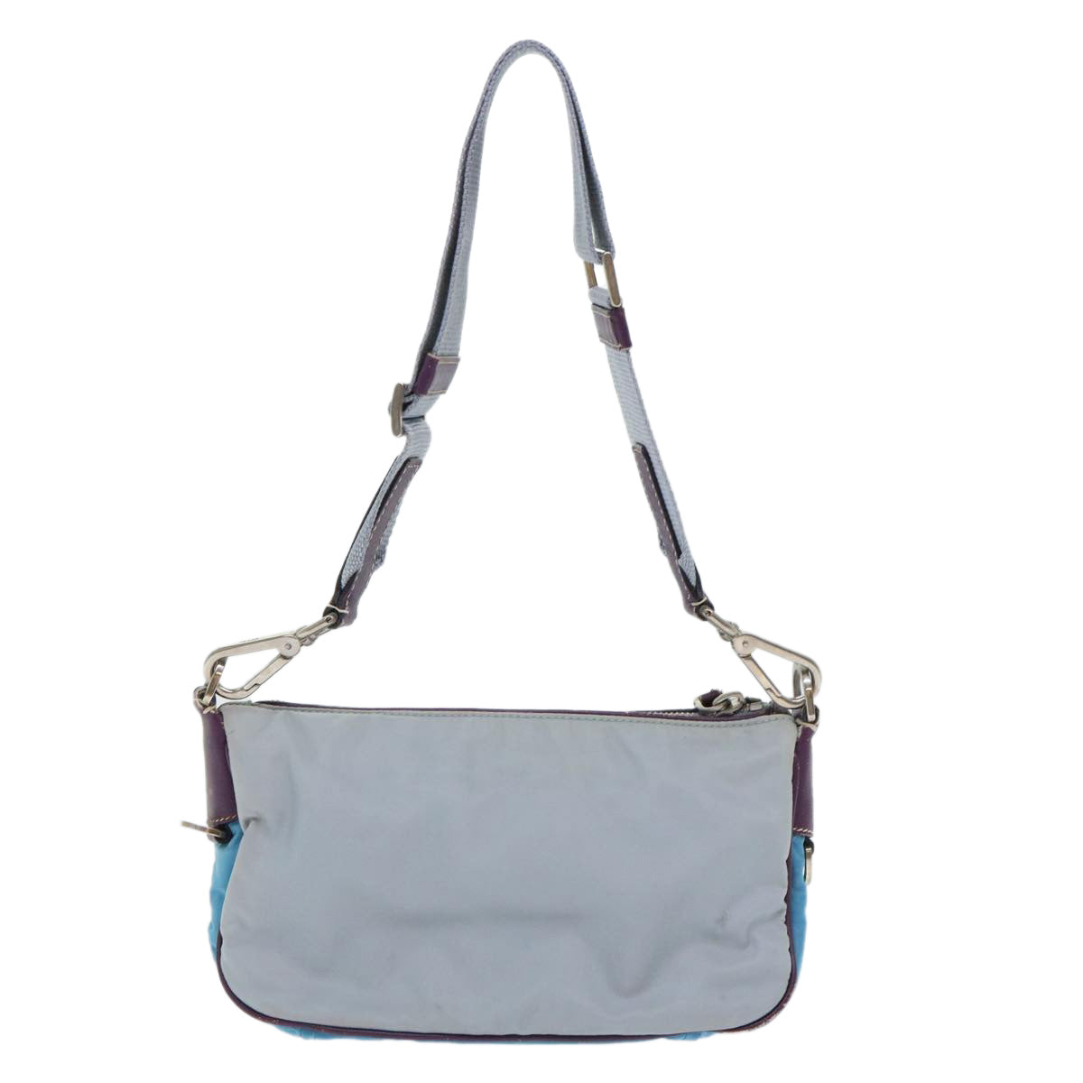 PRADA Shoulder Bag Nylon Leather Blue Auth am4846 - 0