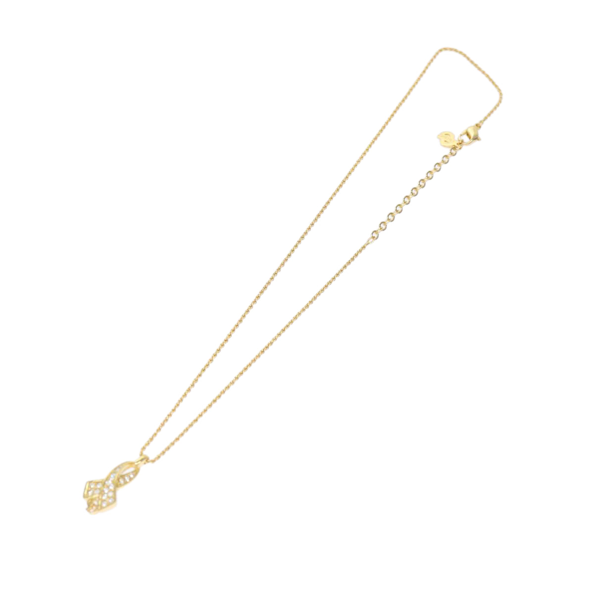 Christian Dior Necklace Pierce Set Gold Tone Auth am4857