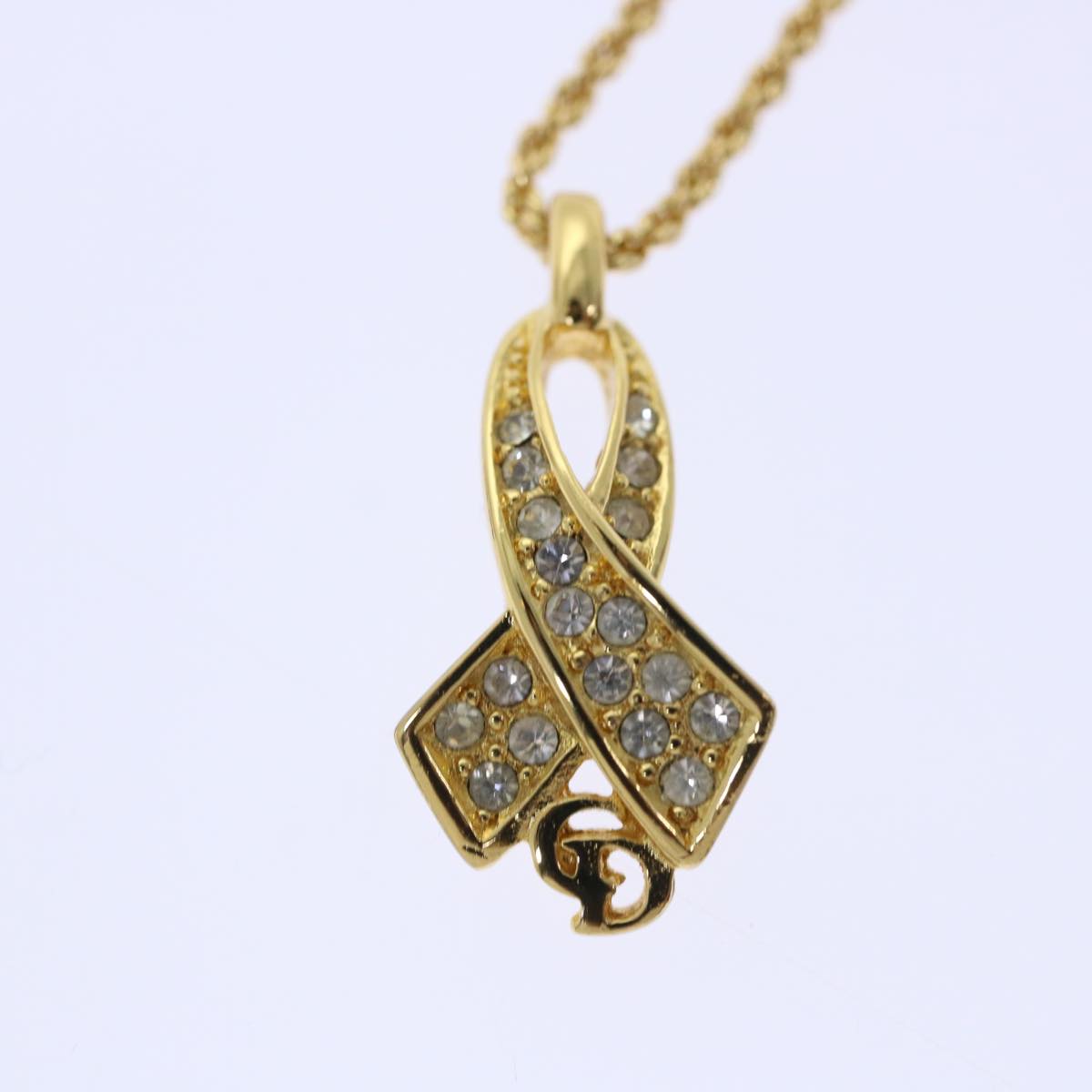 Christian Dior Necklace Pierce Set Gold Tone Auth am4857