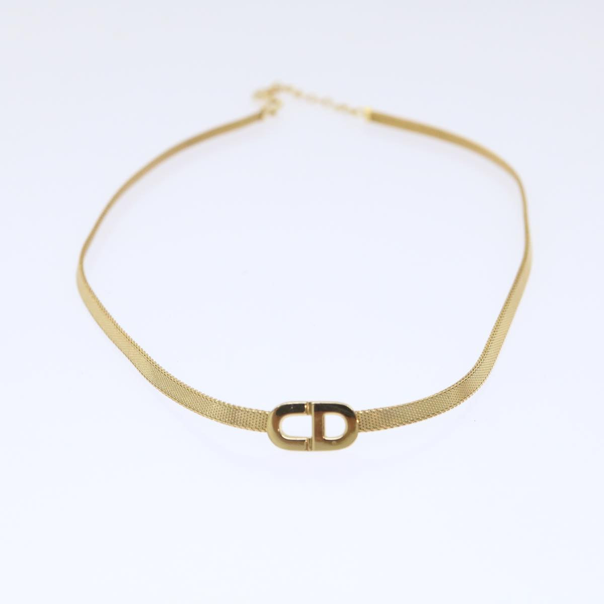 Christian Dior Bracelet Necklace 2Set Gold Tone Auth am4858