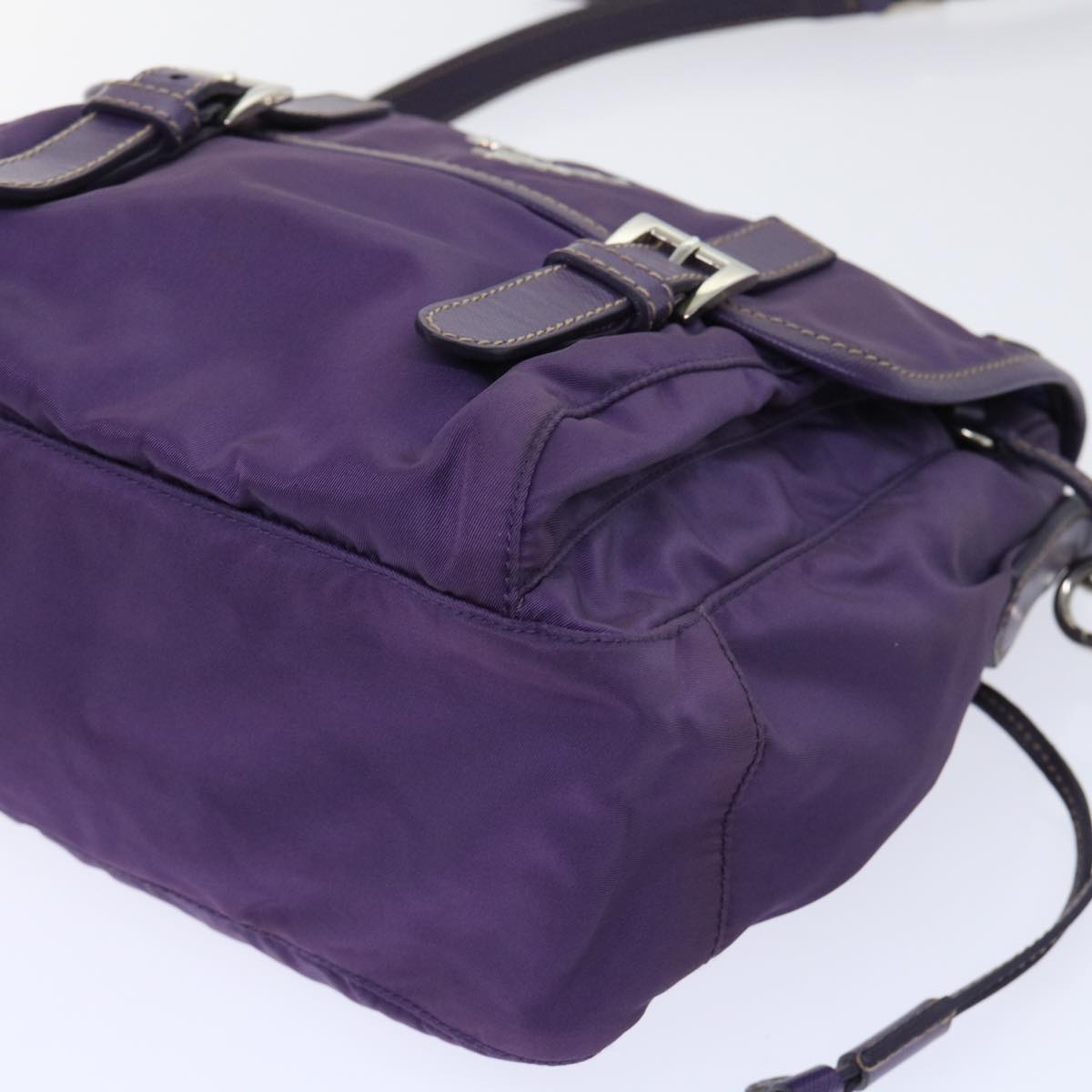 PRADA Shoulder Bag Nylon Purple Auth am4875