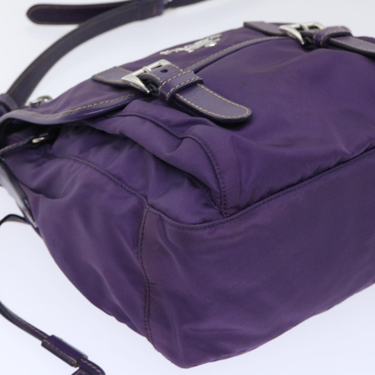 PRADA Shoulder Bag Nylon Purple Auth am4875
