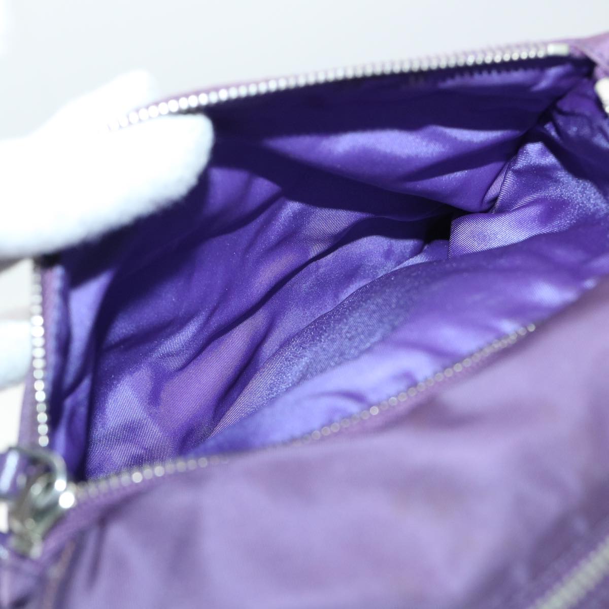 PRADA Shoulder Bag Nylon Purple Auth am4875