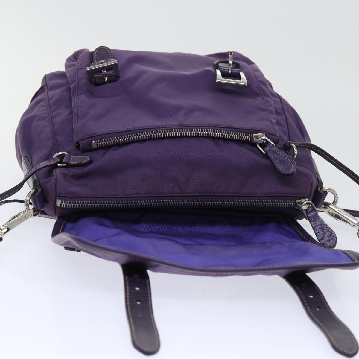 PRADA Shoulder Bag Nylon Purple Auth am4875