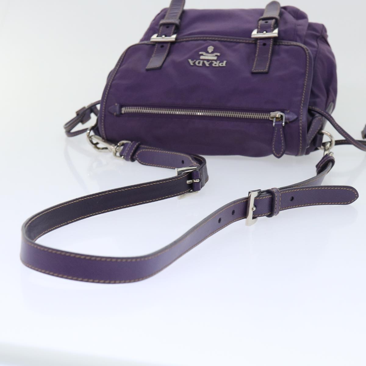 PRADA Shoulder Bag Nylon Purple Auth am4875