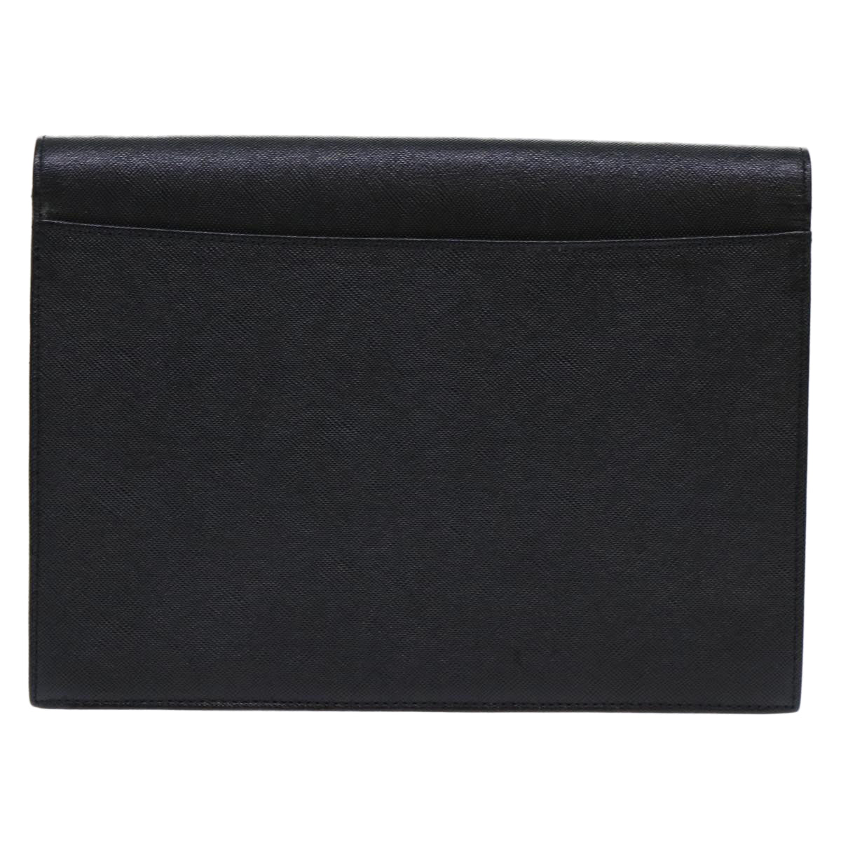 SAINT LAURENT Clutch Bag Leather Black Auth am4881 - 0
