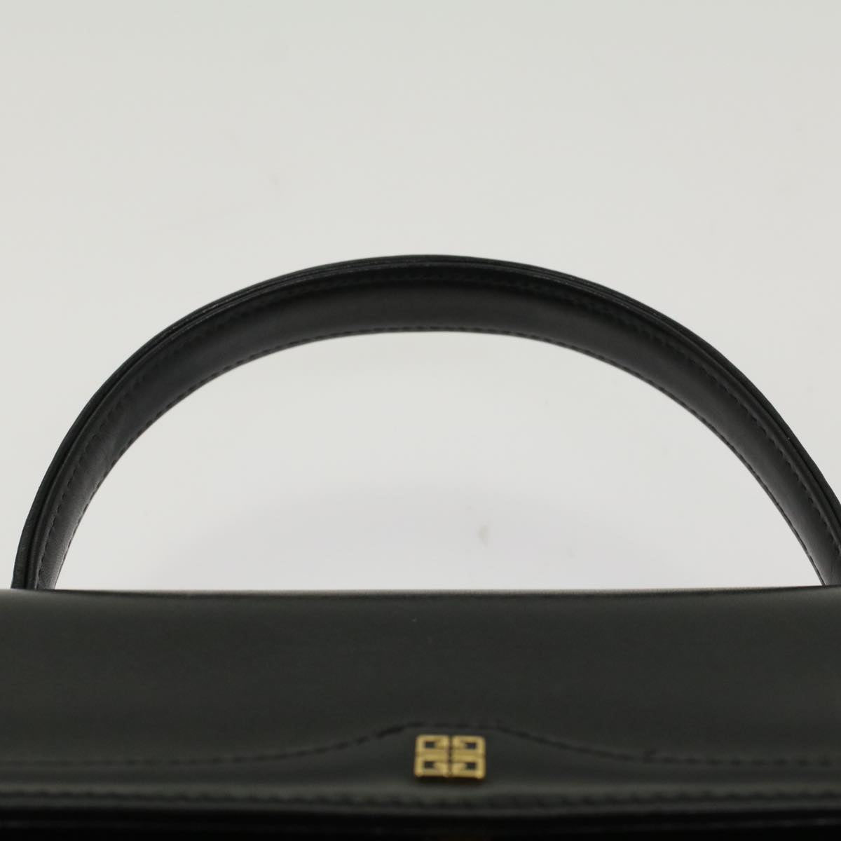 GIVENCHY Hand Bag Leather Black Auth am4887