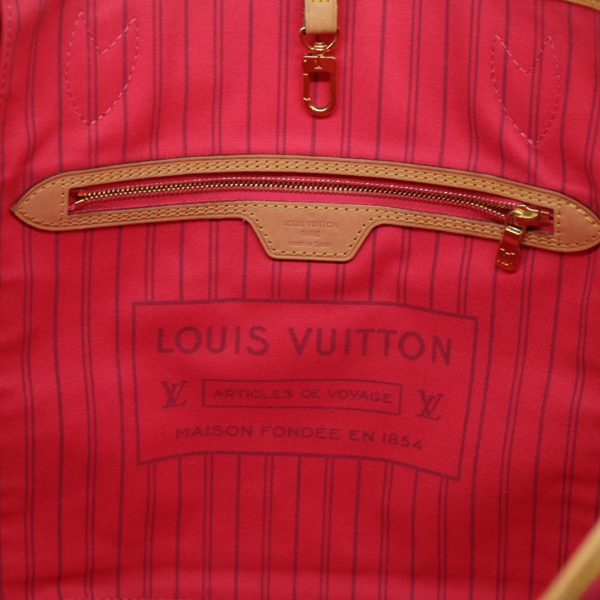 LOUIS VUITTON Monogram V line Neverfull MM Tote Bag Pink M41602 LV Auth am4905