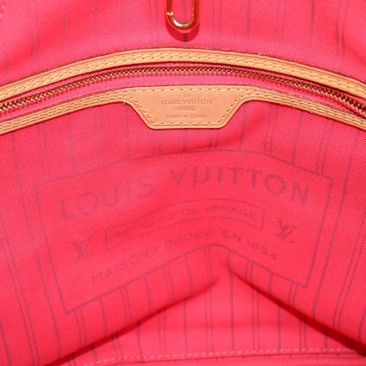 LOUIS VUITTON Monogram V line Neverfull MM Tote Bag Pink M41602 LV Auth am4905