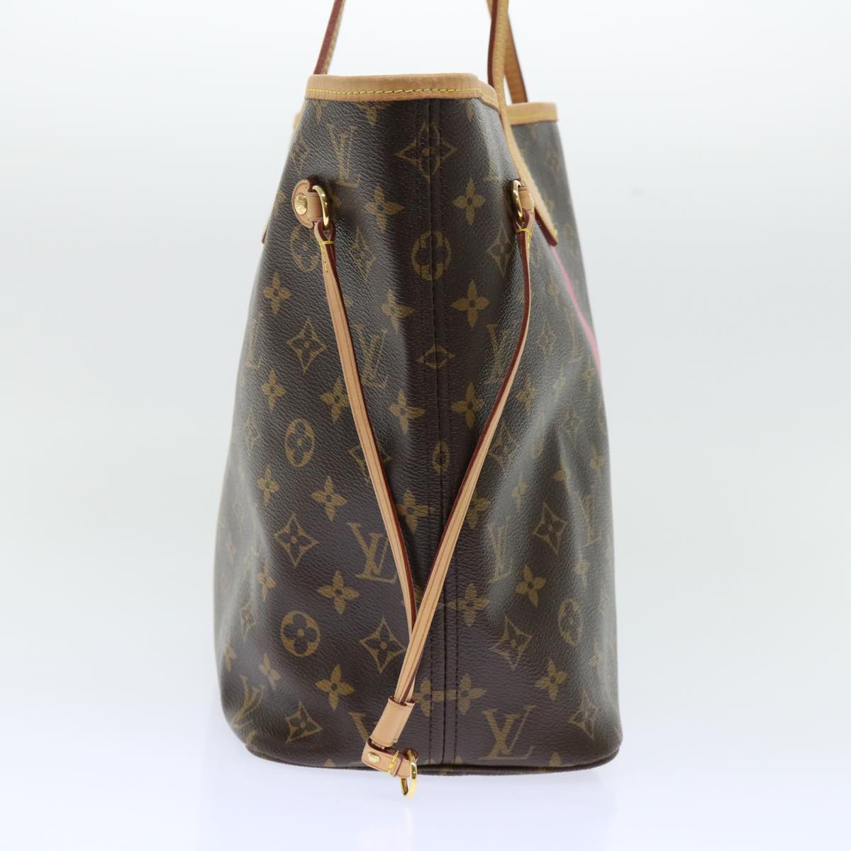 LOUIS VUITTON Monogram V line Neverfull MM Tote Bag Pink M41602 LV Auth am4905