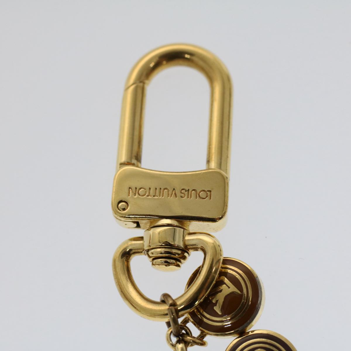 LOUIS VUITTON Porte Cles Chainne Pastille Key Holder Gold M65386 LV Auth am4910