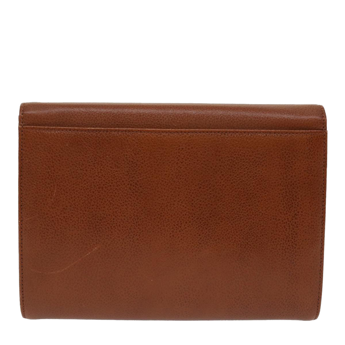 SAINT LAURENT Clutch Bag Leather Brown Auth am4930 - 0
