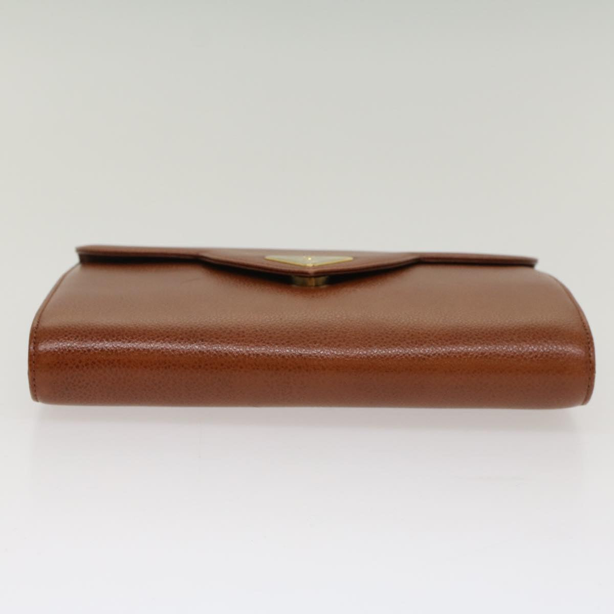 SAINT LAURENT Clutch Bag Leather Brown Auth am4930