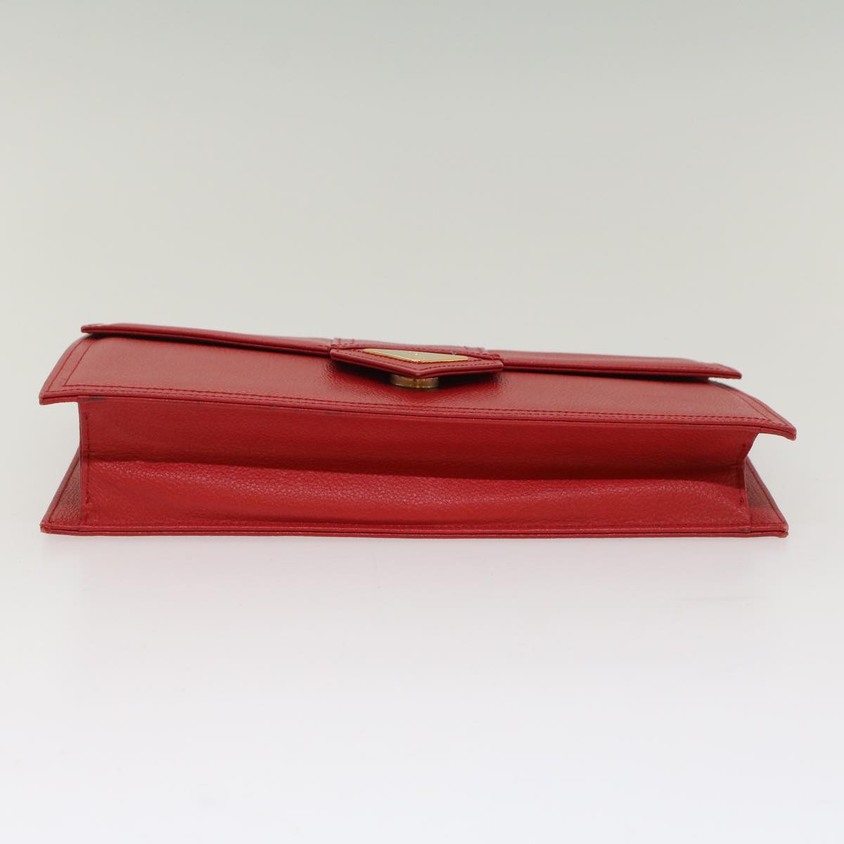 SAINT LAURENT Clutch Bag Leather Red Auth am4931