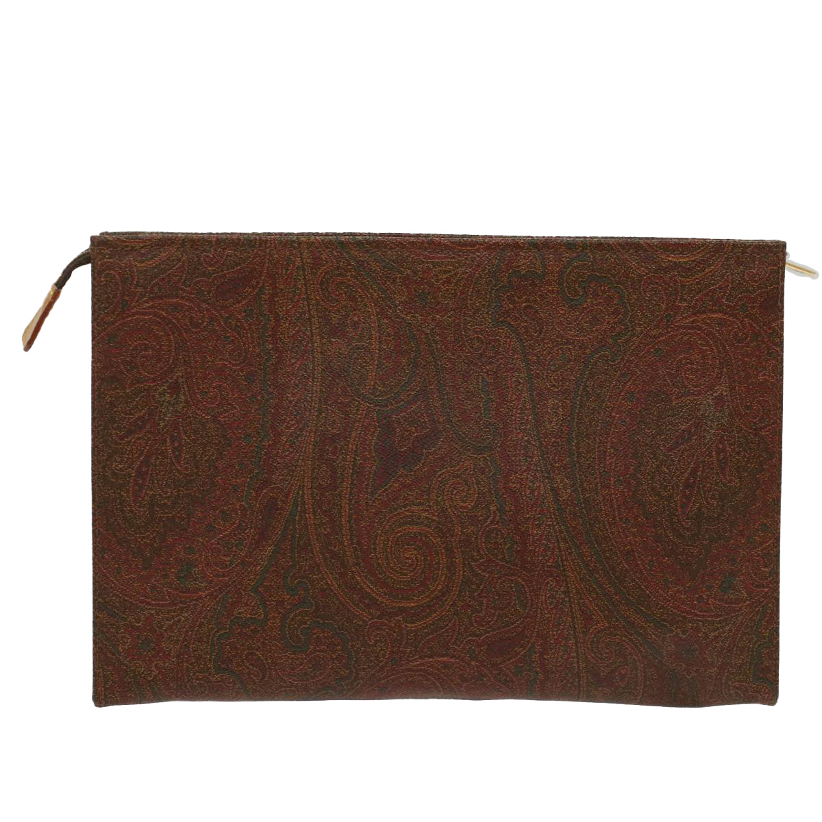 ETRO Clutch Bag PVC Leather Brown Auth am4937 - 0