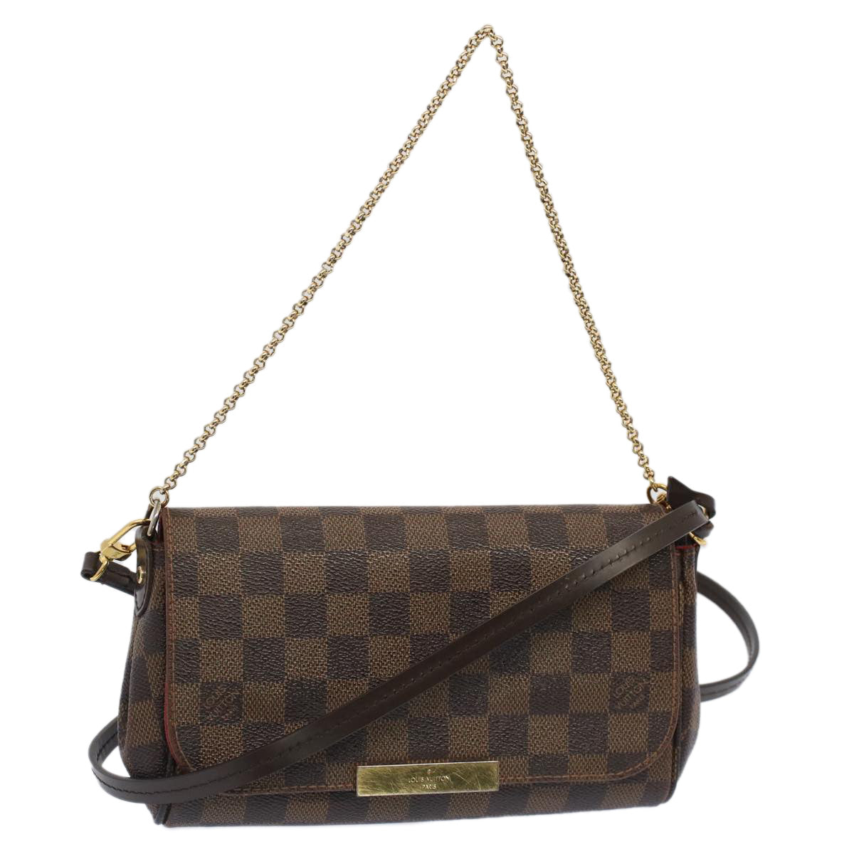 LOUIS VUITTON Damier Ebene Favorit PM Shoulder Bag 2way N41276 LV Auth am4945