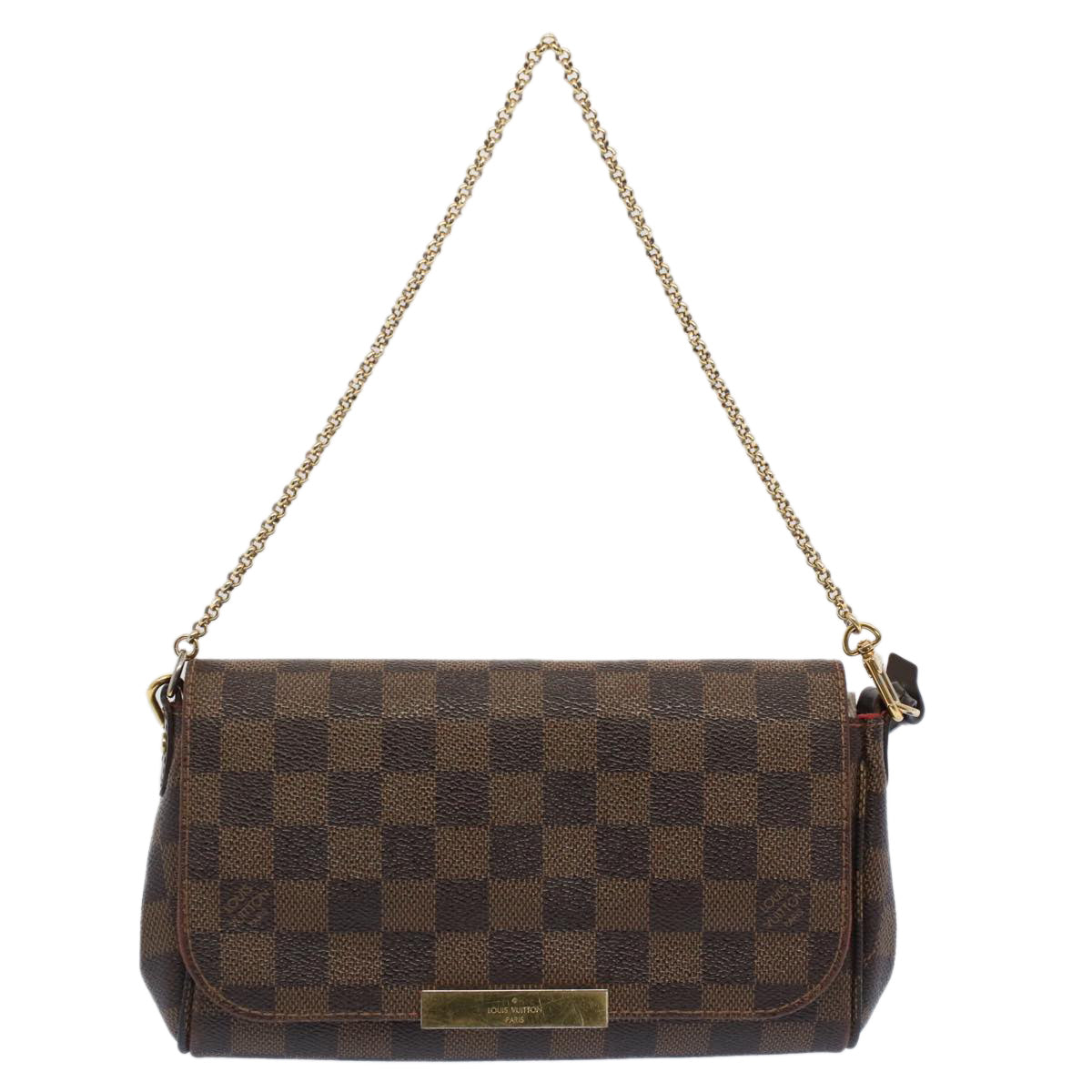 LOUIS VUITTON Damier Ebene Favorit PM Shoulder Bag 2way N41276 LV Auth am4945