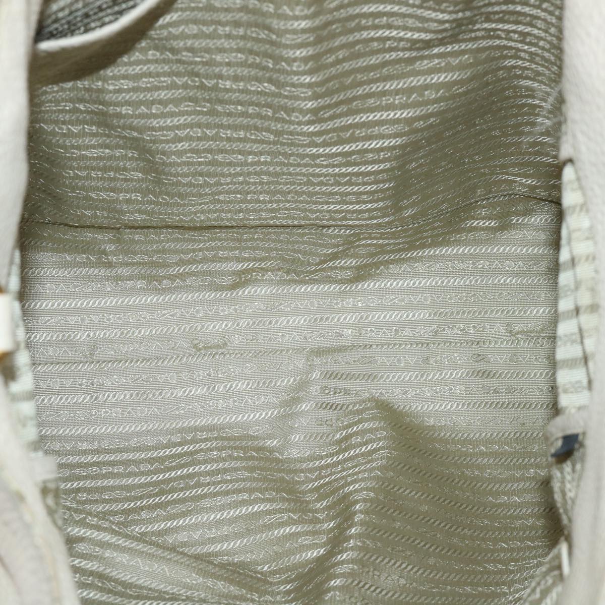 PRADA Hand Bag Leather 2way Beige Auth am4965
