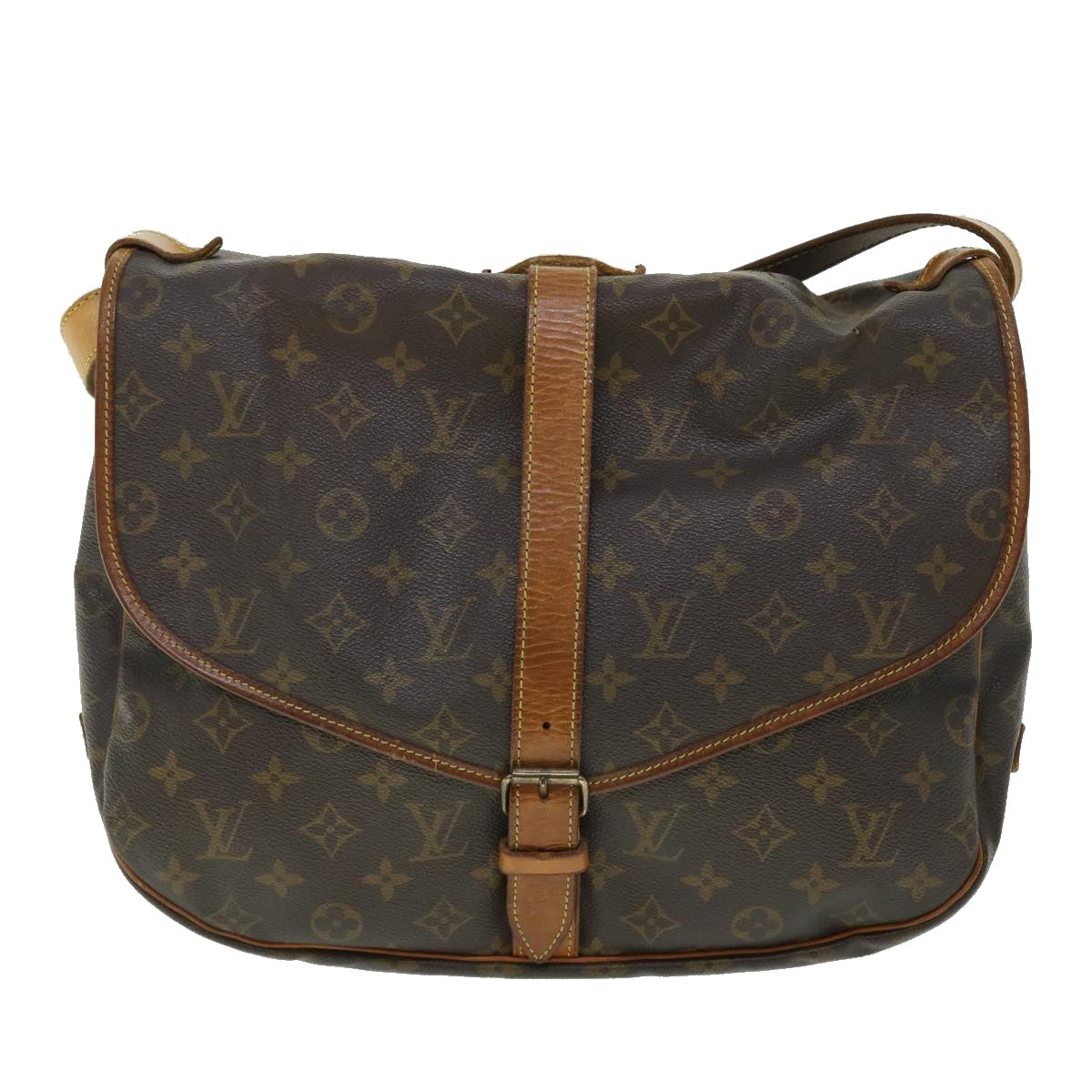 LOUIS VUITTON Monogram Saumur 35 Shoulder Bag M42254 LV Auth am4978