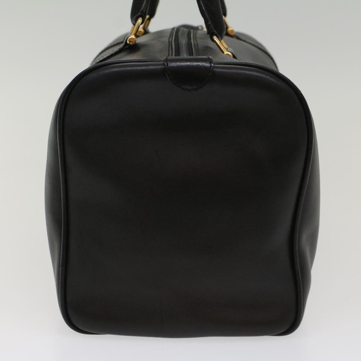 BALENCIAGA Boston Bag Vintage Leather Black Auth am4980