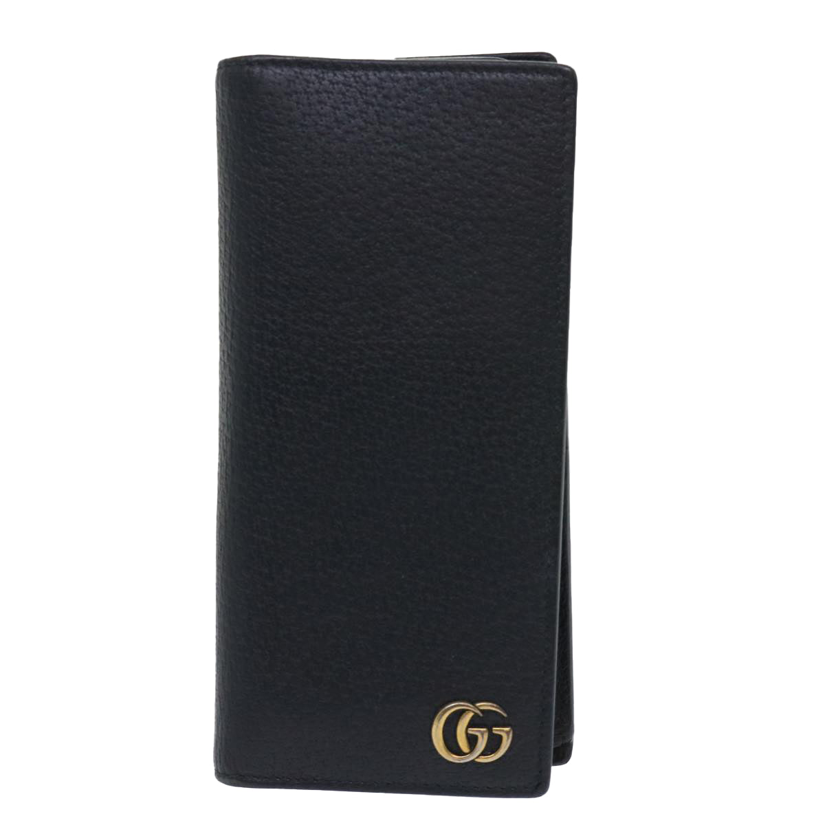 GUCCI GG Marmont Wallet Leather Black Auth am4987 - 0