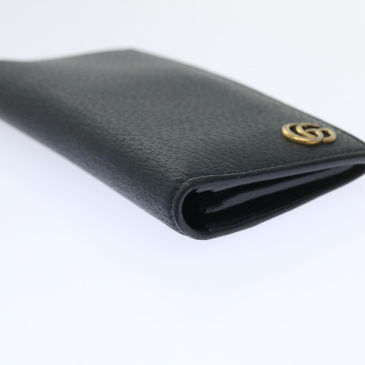 GUCCI GG Marmont Wallet Leather Black Auth am4987