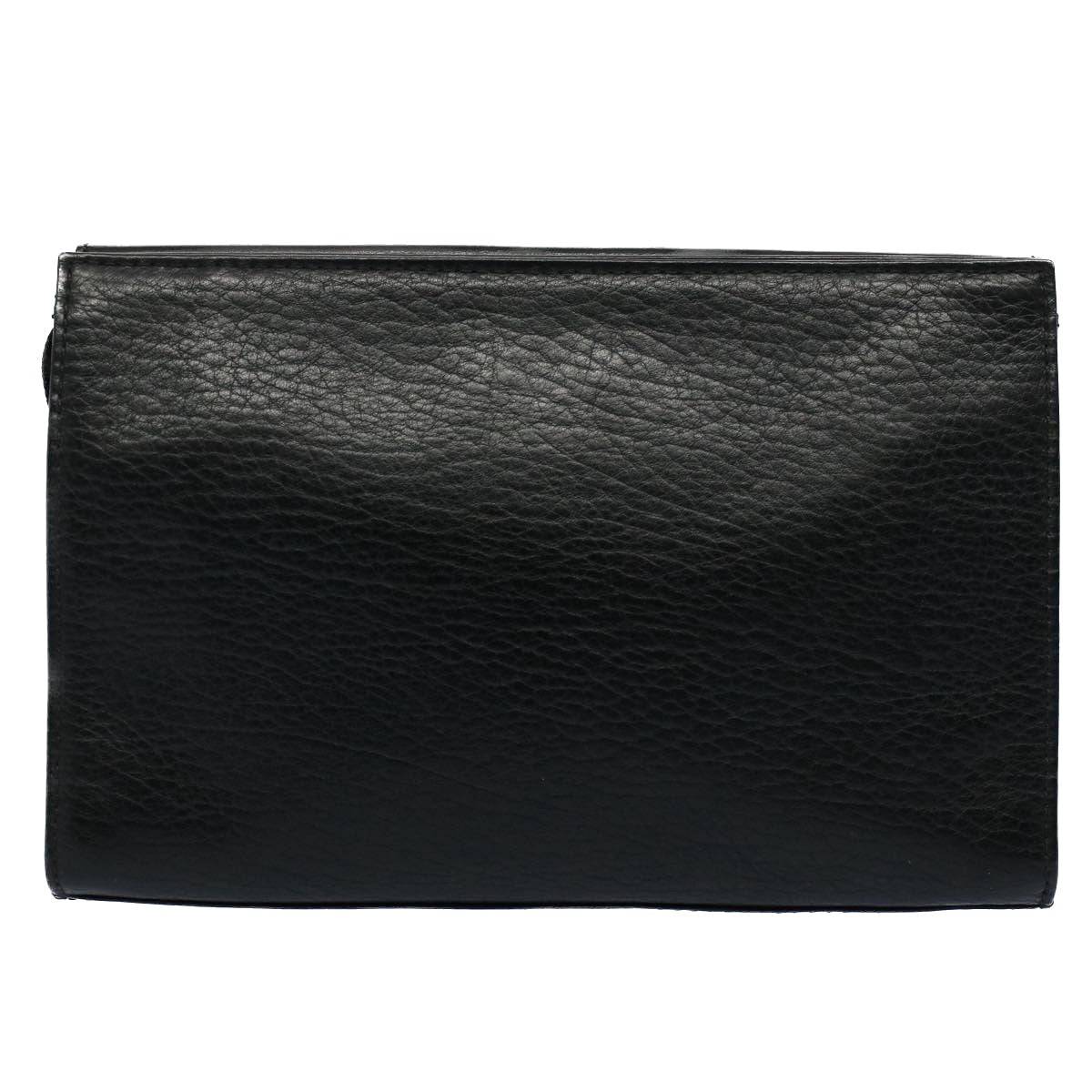 Burberrys Clutch Bag Leather Black Auth am4999 - 0