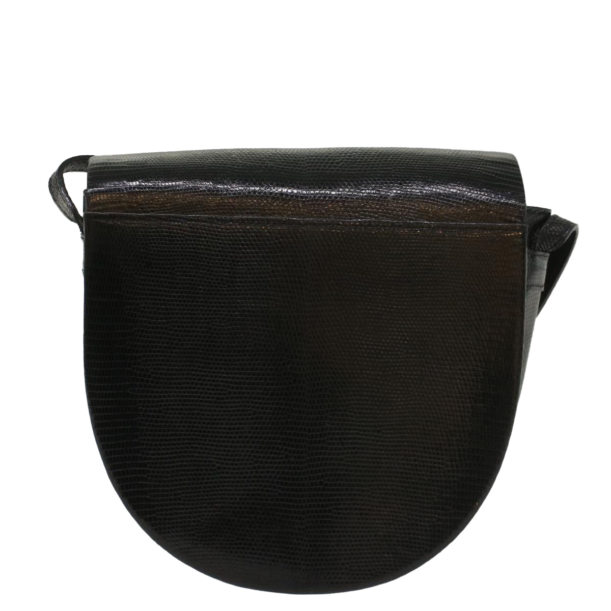 SAINT LAURENT Shoulder Bag Exotic leather Black Auth am5032 - 0