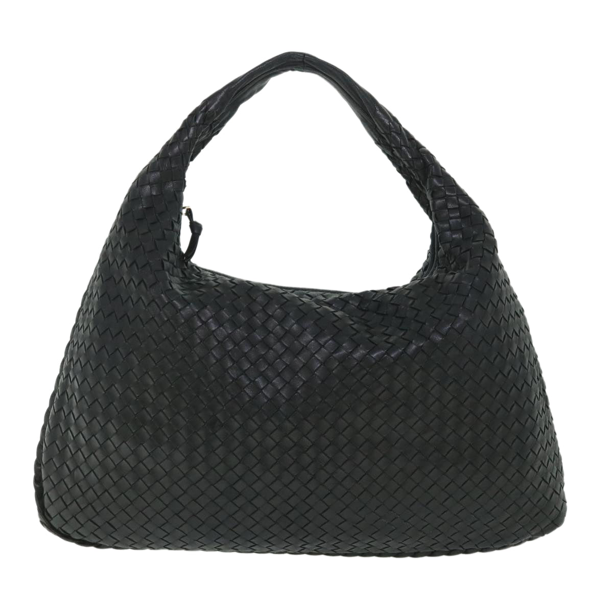 BOTTEGA VENETA INTRECCIATO Hobo Shoulder Bag Leather Black Auth am5037 - 0