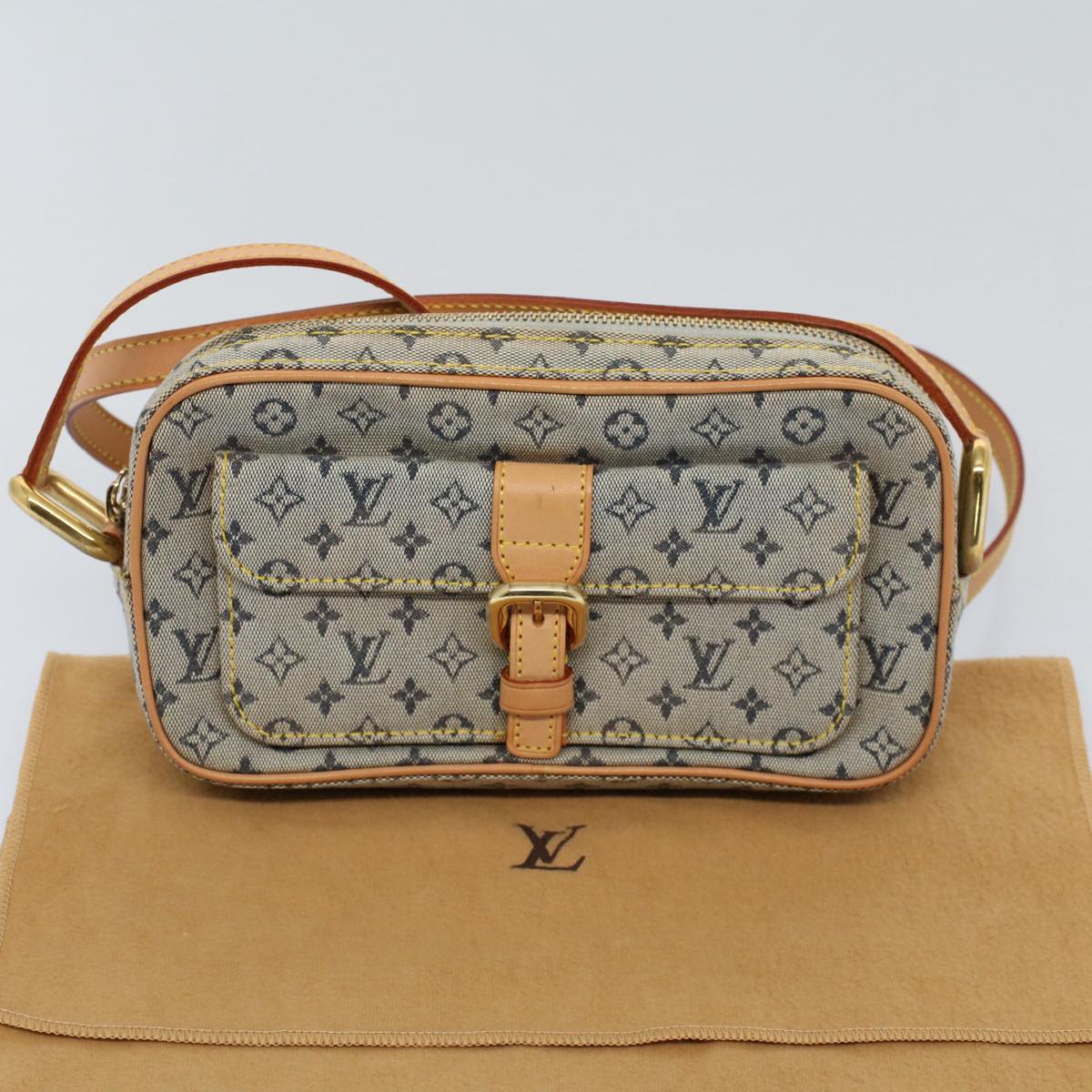 LOUIS VUITTON Monogram Mini Juliet MM Shoulder Bag Blue M92004 LV Auth am5043