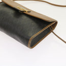 Christian Dior Honeycomb Canvas Shoulder Bag PVC Leather Black Auth am5058-11