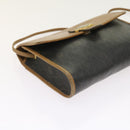 Christian Dior Honeycomb Canvas Shoulder Bag PVC Leather Black Auth am5058-12