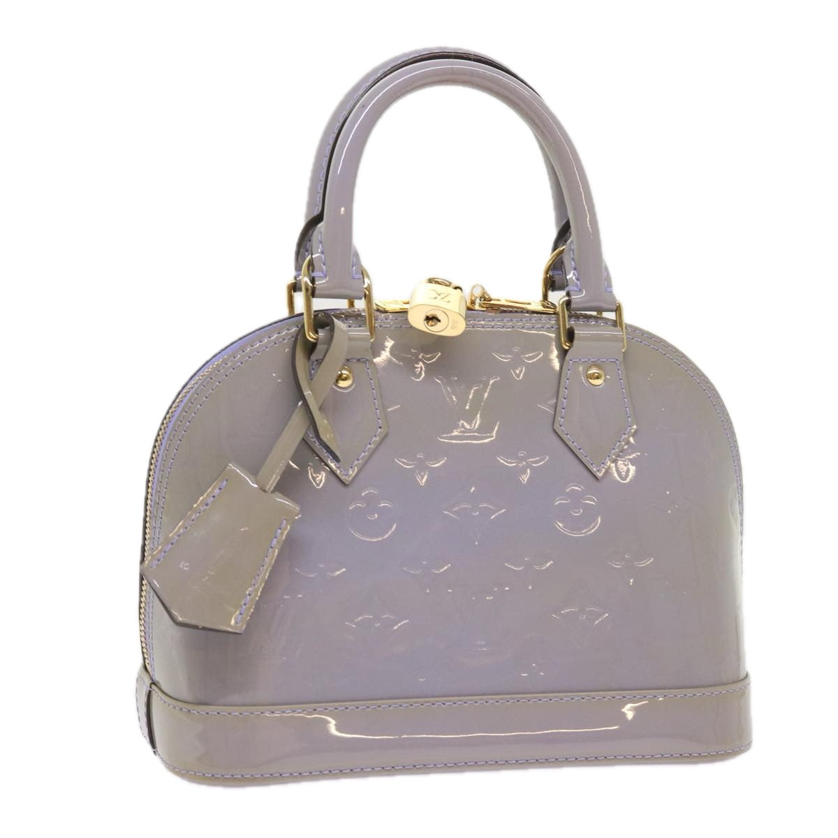 LOUIS VUITTON Monogram Vernis Alma BB Bag 2way Purple Lila M90103 LV Auth am5080