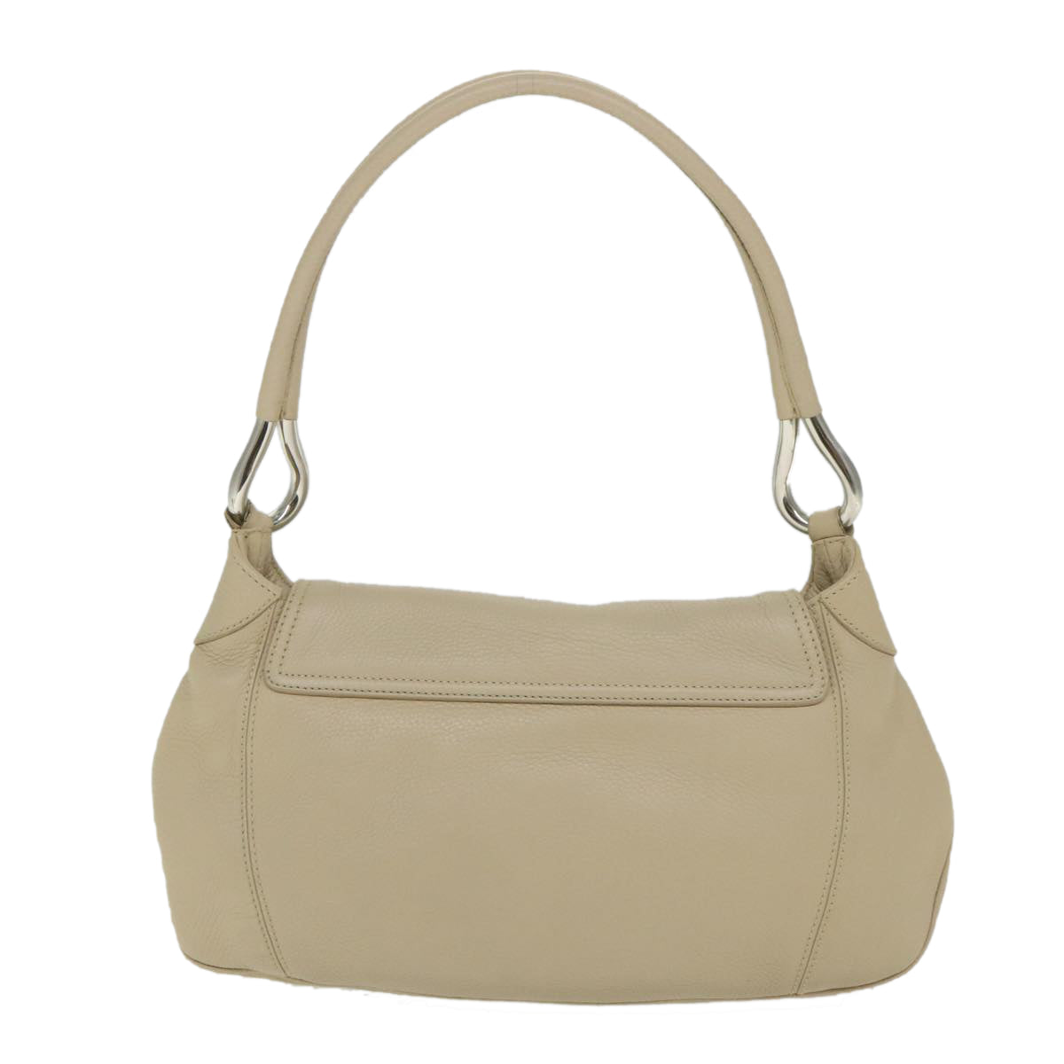 PRADA Shoulder Bag Leather Beige Auth am5134