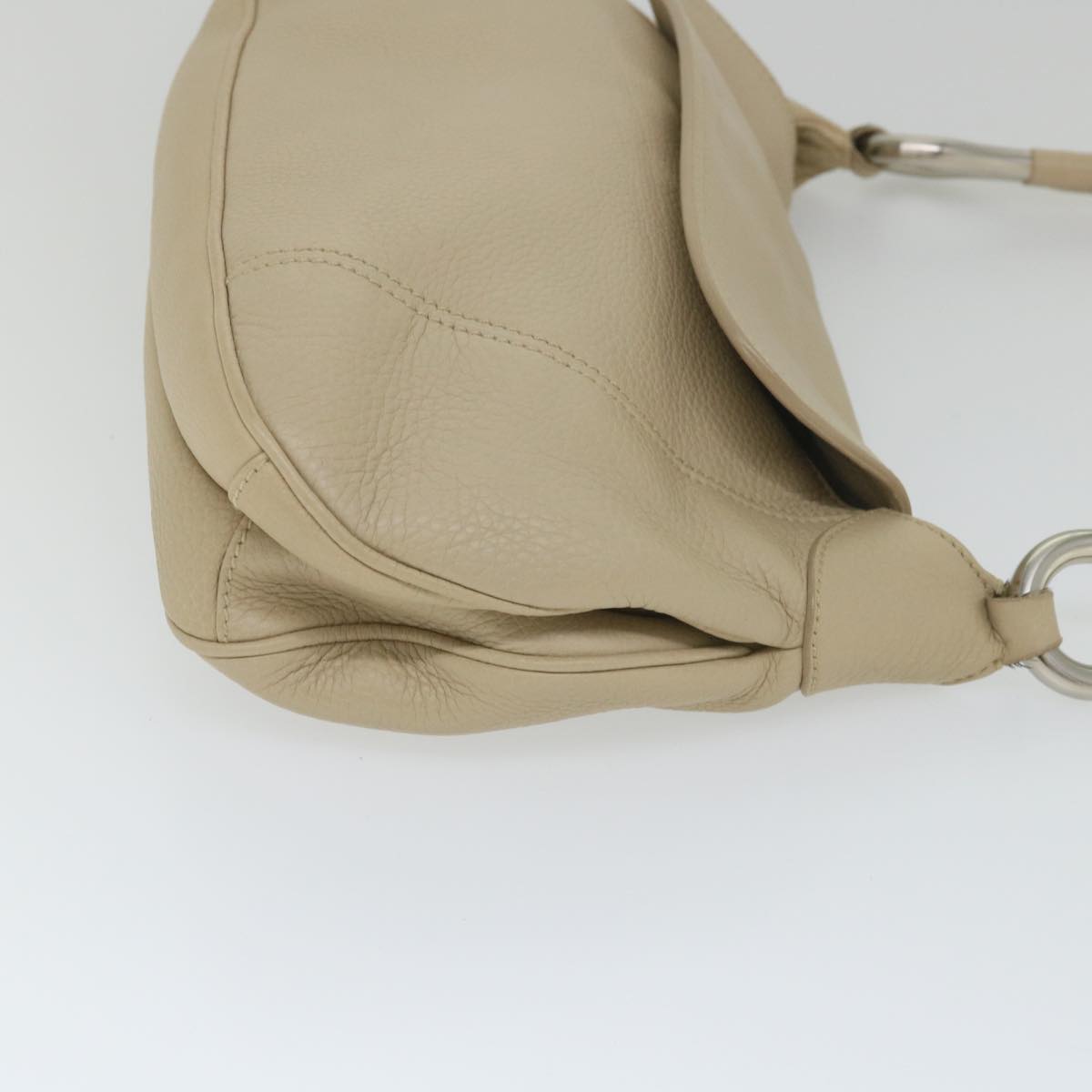 PRADA Shoulder Bag Leather Beige Auth am5134