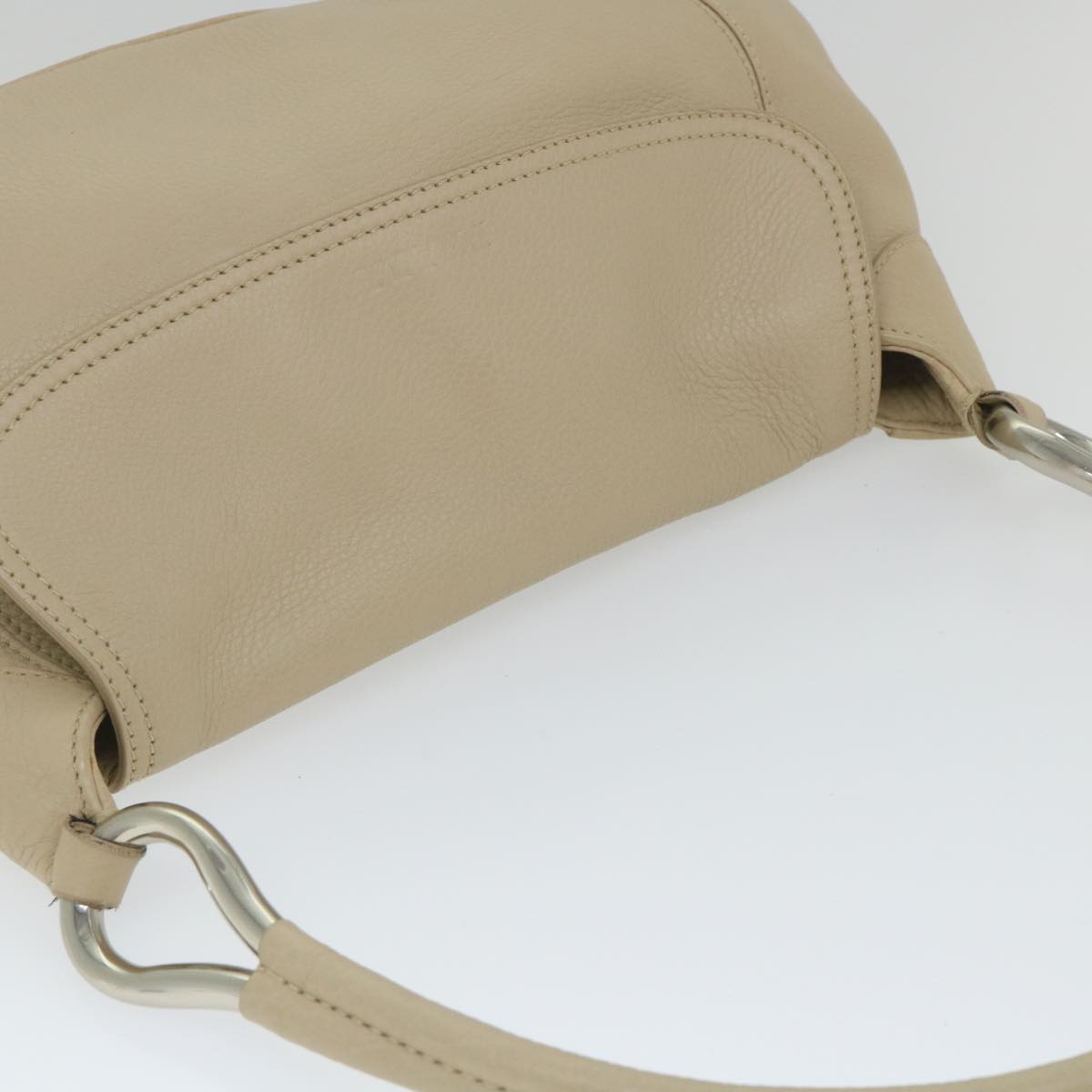 PRADA Shoulder Bag Leather Beige Auth am5134