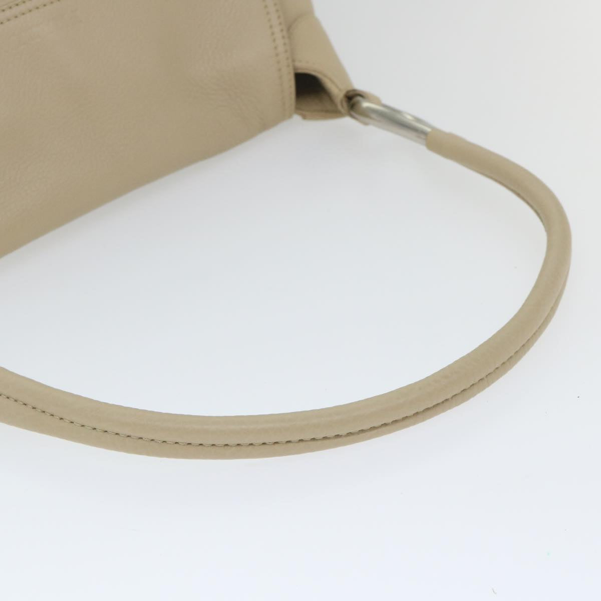 PRADA Shoulder Bag Leather Beige Auth am5134