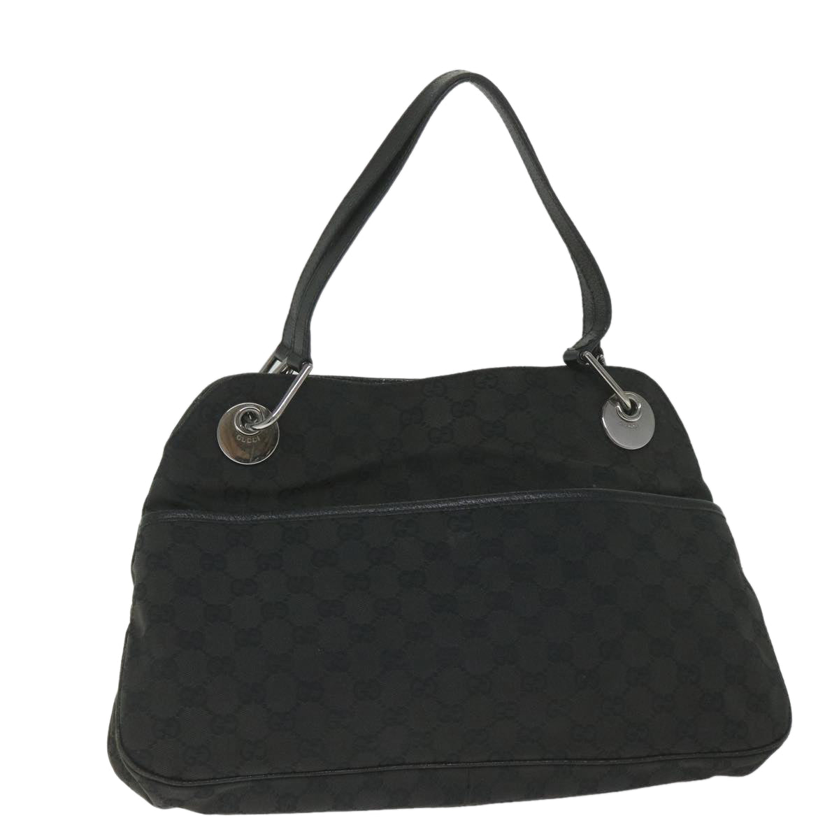 GUCCI GG Canvas Shoulder Bag Black 1210232 Auth am5135